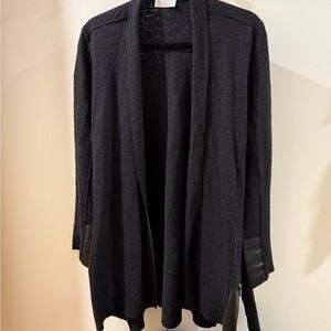 Elegant Black Open-Front Sweater